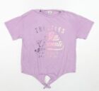 River Island Mädchen lila Baumwolle Basic T-Shirt Größe 9-10 Jahre Rundhalsausschnitt Pullover