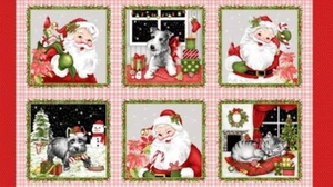Studio E - Christmas Candy Cane Lane Blocks Quilting Fabric Panel Size 24x44 🎅 - Picture 1 of 3
