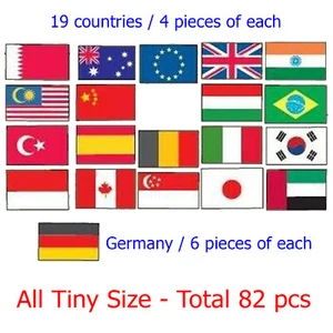 Tiny Iron Patch 19 countries 4pcs of each, Germany 6pcs of each, Total 82 Flags - Picture 1 of 1