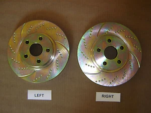 34161DS (FRONT 2 pc) Performance Sport Dimpled Slotted Brake Disc Rotor - Bild 1 von 1