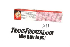 Transformers Hasbro G1 1986 vintage Blades Tech Specs - Imagen 1 de 1