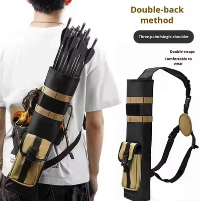 Archery Lightweight Back Arrow Quiver Dual Use Foldable Compact Hip Arrows Bag - Image 1 of 4