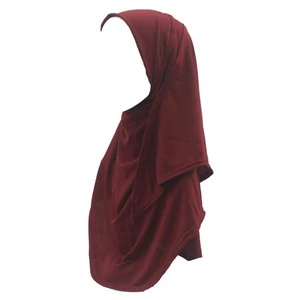 Solid Color Hijabs Women Malaysia Elegant Wear Directly Scarf Full Face Shawl - Picture 1 of 19
