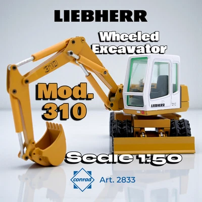 Conrad Art. 2833 - Scale 1:50 - Modellino di Escavatore - Liebherr Mod. 310 - Immagine 1 di 4