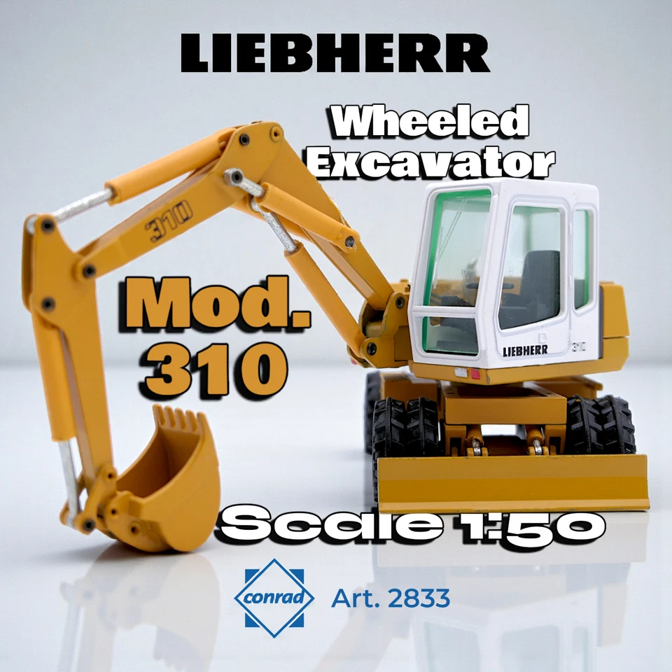 Conrad Art. 2833 - Scale 1:50 - Modellino di Escavatore - Liebherr Mod. 310 - Immagine 1 di 4