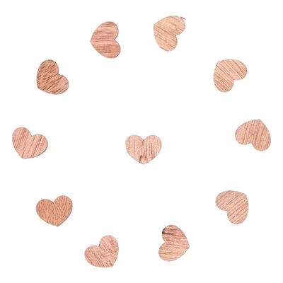 500Pcs Heart Shape Chips Wood Grain Slice Decoration Diy Handmade - Image 1 of 4