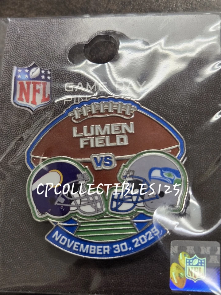 Prendedor Seattle Seahawks VS Minnesota Vikings Día de Juego 30/11/2025 NUEVO Lumen Field Foto 1 de 1