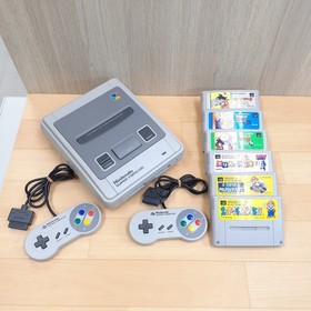 Super Famicom console bundle with 6 games tested Mario & Dragon Ball Z Japan SFC