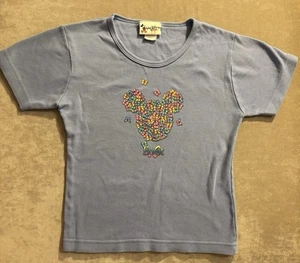 Walt Disney World Epcot Blue Girls Tshirt Size Small Butterflies Mickey Mouse - Picture 1 of 6