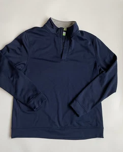 TailorByrd 1/4 Zip Pullover Felpa Uomo Taglia L Blu Navy Finto Collo - Foto 1 di 8