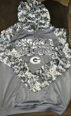 Colosseum Athletics Gray Georgia Bulldogs Pullover Hoodie Sweatshirt NCAA 4xl - Image 1 of 3