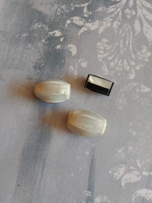 Cuentas focales sueltas vintage cantidad 3 hechas a mano incrustaciones nácar concha Foto 1 de 4