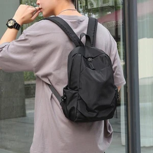 Mini Zaino Uomo Moda Piccolo Nero Borsa Scuola Tracolla per Uomo Tela - Foto 1 di 24
