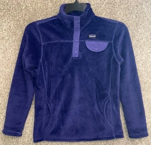 Patagonia Jacket Girls XL 14 Purple Re-Tool Snap-T Fleece Pullover 65585 - Picture 1 of 14