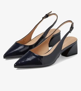 Franco Sarto Racer Pointed Toe Sling Back Heels Comfort Black Size 10 Wide NWOB - Picture 1 of 13