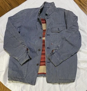 45rpm Hickory Denim Jacket Oversized Used Blue Vintage Unisex JAPAN - Picture 1 of 9