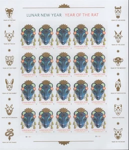 SC# 5428 - 2020 Forever - Lunar New Year: Year of the Rat - Bogen mit 20 Briefmarken - Bild 1 von 1