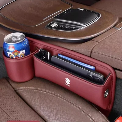 2PCS Car Seat Gap Filler Storage Box Phone Holder Organizer for Suzuki Red Foto 1 de 4