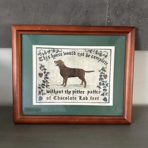 Jay Wennersten Chocolate Lab Dog Signed Print Numbered Framed 9”x11” Labrador - Picture 1 of 7