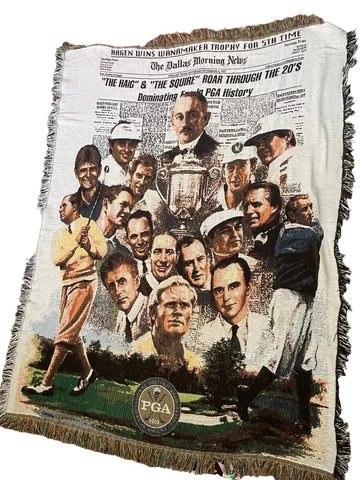 Hagen Wins Wanamaker, Dallas Morning News Journal PGA Champs Blanket Throw 63x48 Cover