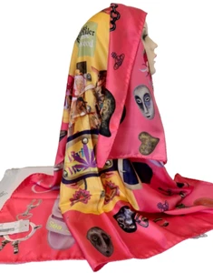 Vivienne Westwood silk Scarf Sex Sun and Sea square Foulard rolled edges New - Picture 1 of 19