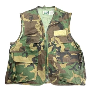 *Saf T Bak Inc Camouflage Fishing Vest VTG HUNTING Military - Picture 1 of 8