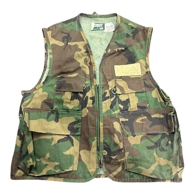 *Saf T Bak Inc Camouflage Fishing Vest VTG HUNTING Military - Image 1 of 4