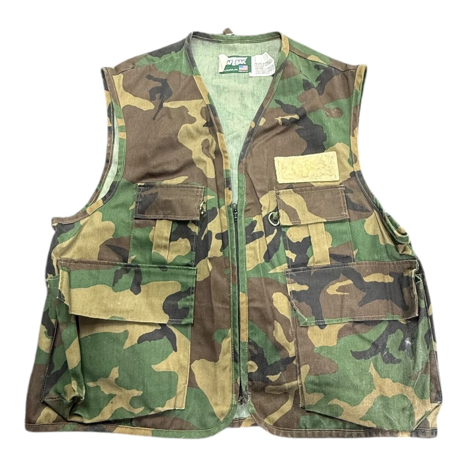 *Saf T Bak Inc Camouflage Fishing Vest VTG HUNTING Military - Image 1 of 4