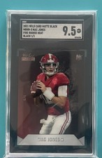 Mac Jones 1/1 -2021 Wild Card Matte Black Flame Rookie Heat Card SGC 9.5 MINT