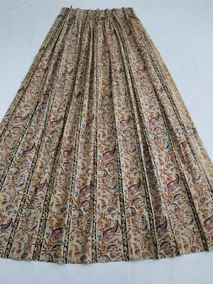 Vintage French Paisley & Floral Printed Pleated Curtain Panel 85x70 inches Foto 1 de 4