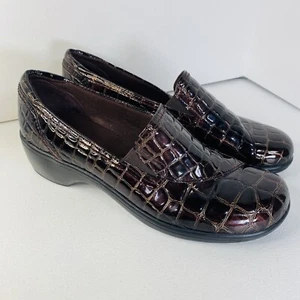 Zapatos sin cordones CLARKS Bendables May Poppy marrón cocodrilo para mujer talla 8 38634” - Imagen 1 de 10