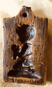 Wax Butter Mold Art, praying child Austria handcarved molds Vintage, collectible - Picture 1 of 4