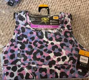 BRAND NEW GIRL'S SIZE Large ATHLETIC WORKS 2 PACK SPORTS BRAS - Picture 1 of 2