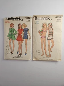 Butterick Swimsuit Cover up Romper  6512 6220 Junior Size 9/10 Bust 30 1/2 Cut - Picture 1 of 8