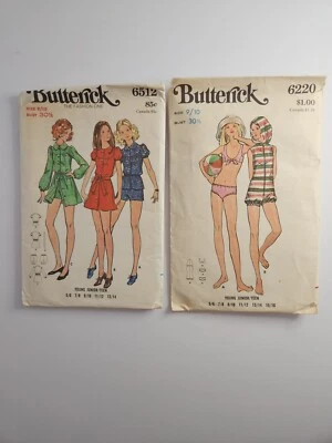 Butterick Swimsuit Cover up Romper  6512 6220 Junior Size 9/10 Bust 30 1/2 Cut - Image 1 of 4
