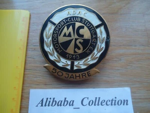 PLAQUE BADGE EMAILLEE AUTOMOBILE CLUB VOITURE CALANDRE STUTTGART ALLEMAGNE 1913  - Picture 1 of 3
