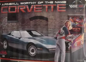 Corvette Bally Pinball Poster Featuring Ms Corvette 1994 D USA FREE SHIPPING - Picture 1 of 1