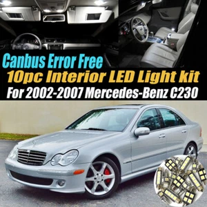 10Pc Error Free White Interior LED Light Kit for 2002-2007 Mercedes-Benz C230 - Picture 1 of 9