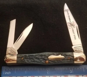 John Primble USA Reproduction Swell Center Whitler Knife, Jig Blue Bone Handles  - Picture 1 of 6