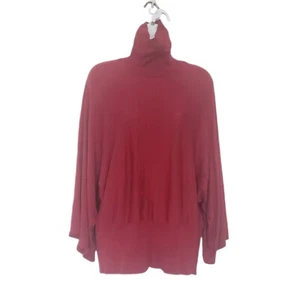 Chicos Silk Blend Turtleneck Sweater Size XL Red Stretch Washable. - Picture 1 of 7