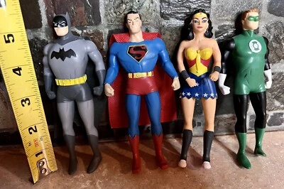 Justice League Bendable Figures Batman Superman Wonder Woman Green Lantern Lot - Image 1 of 3