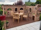 Ruinenmauer Bausatz  Gartenmauer, alte  Backsteine, Ziegel,  historische Fenster