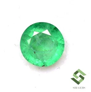 Piedra preciosa suelta sin calentar corte redondo esmeralda natural certificada de 5,50 mm de 0,54 quilates - Imagen 1 de 6