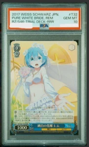 Weiss Schwarz Re:Zero Rem RZ/S46-T32R RRR Pure White Bride PSA 10 - Picture 1 of 3
