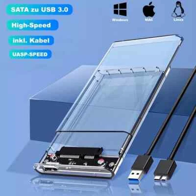 2.5 Zoll SATA SSD HDD Festplattengehäuse USB 3.0 Externes Gehäuse Festplatte - Bild 1 von 4