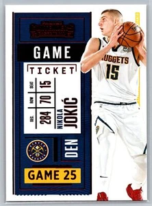 2020-21 Panini Contenders #96 Nikola Jokic Game Ticket Red Denver Nuggets - Picture 1 of 2