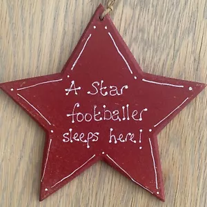 Football Kids Bedroom Sign - A Star Footballer Sleeps Here - Picture 1 of 3