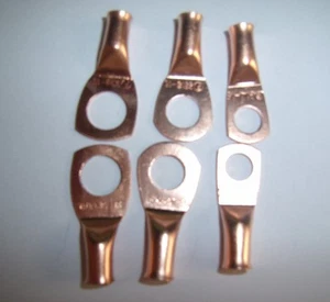 (6) 3/8" 5/16" 1/4"Wire Ring Terminal Copper 8 AWG Gauge Connectors Terminals - Picture 1 of 5