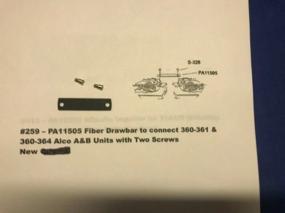 American Flyer PA11505 Drawbar 1 11/16" Long
