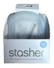 Stasher Reusable Silicone Pocket 2 PK Clear & Aqua